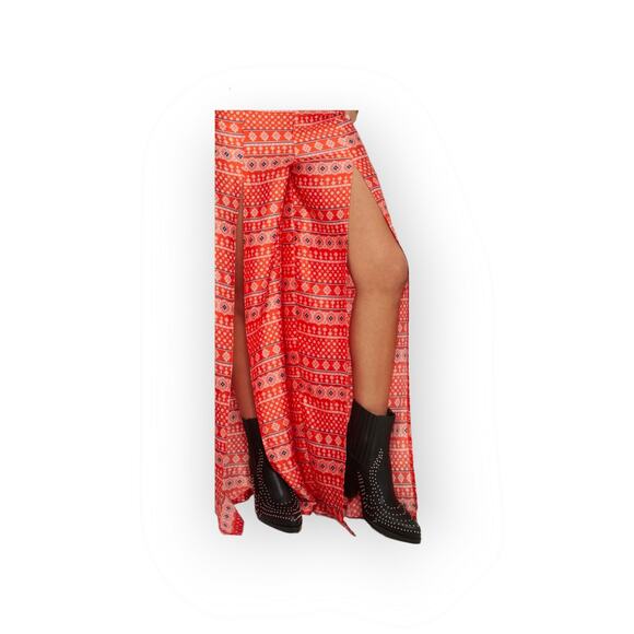 Boho Chiffon maxi skirt with double splits in front Size Large (f2) - Picture 1 of 5